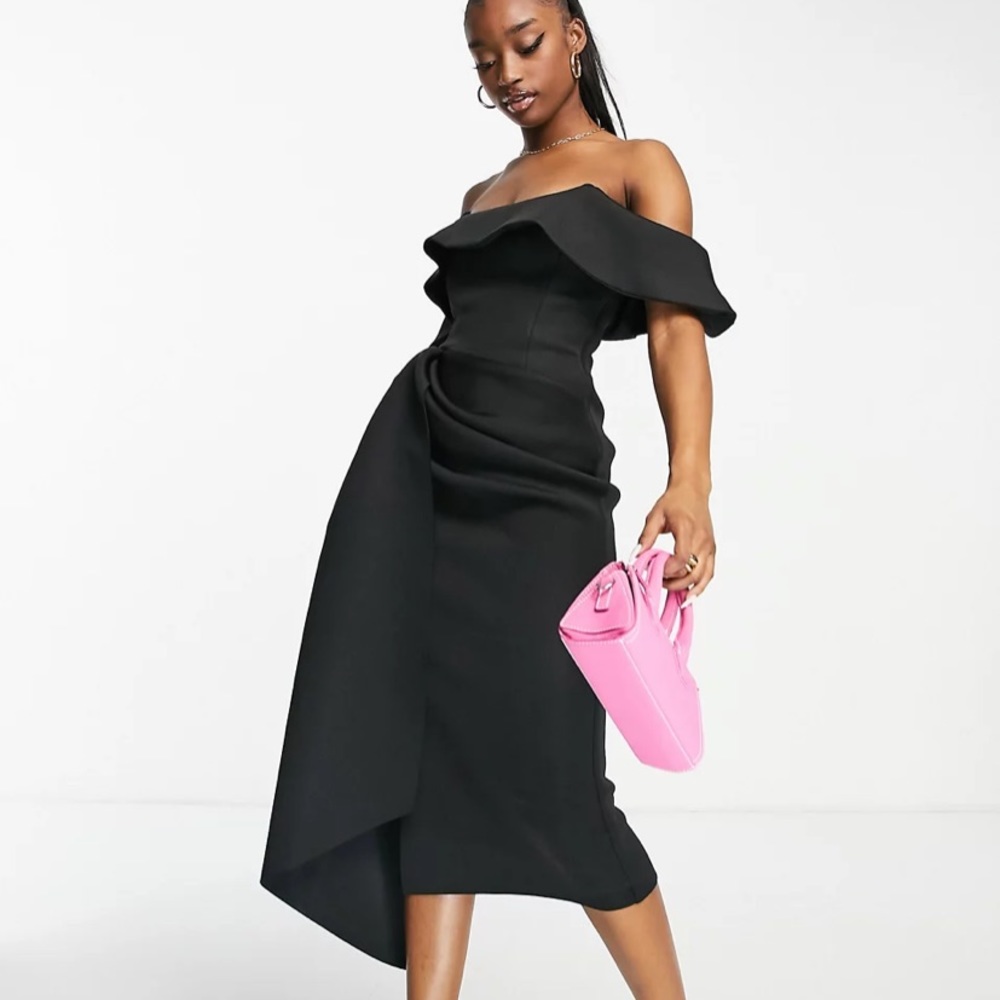 Bardot pencil dress with sash